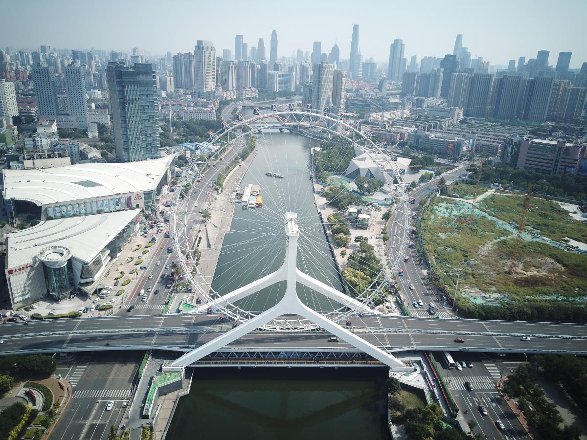 Tianjin Eye & Yong-Le Bridge 