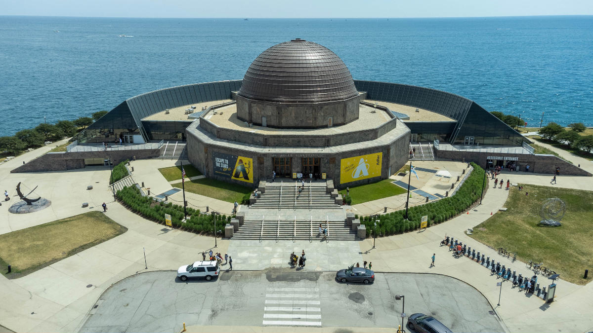 The Adler Planetarium looking east. 