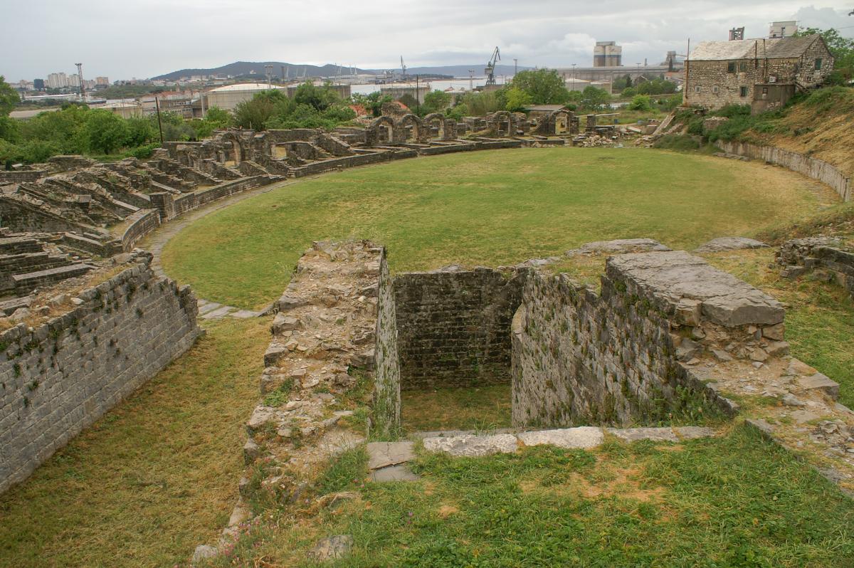 Ruins of Roman amphitheather in Salonam, Salonae, Solin. Croatia 