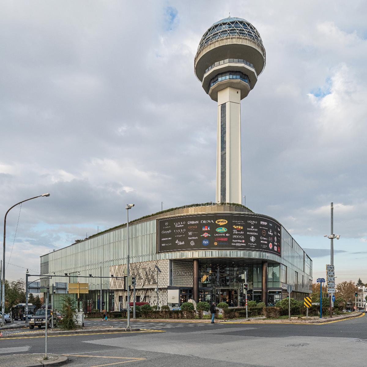 Atakule TV tower with attached shopping mall in Ankara, Turkey 