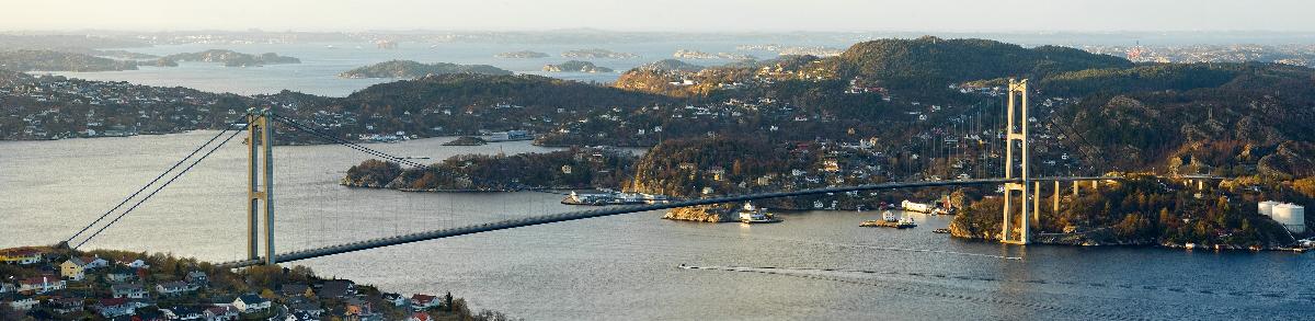 The Askøy Bridge between Askøy and Bergen in Hordaland, Norway 