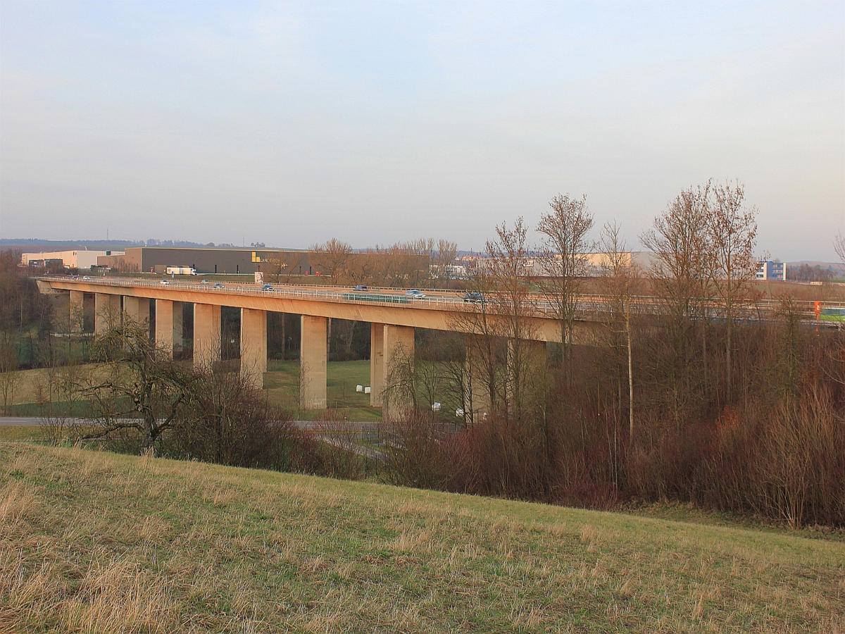 Bridge of Autobahn A 81 crossing the river Kocher near Neuenstadt 