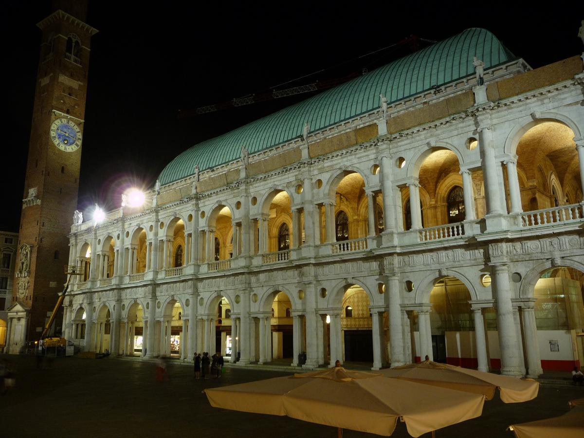 The Basilica Palladiana (Piazza die Signori, Vicenza, Italy), illuminated by the new lighting system, which was inaugurated on September 18, 2011 