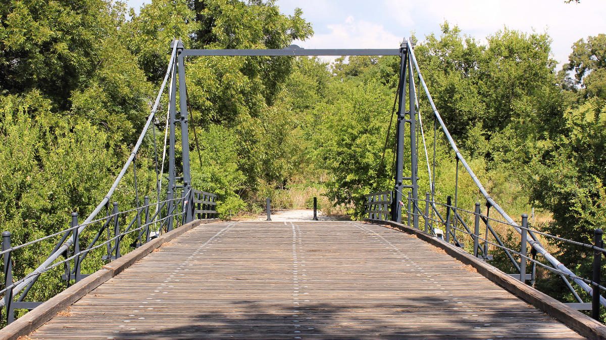The Beveridge Bridge in San Saba County, Texas, United States is now a pedestrian bridge. 