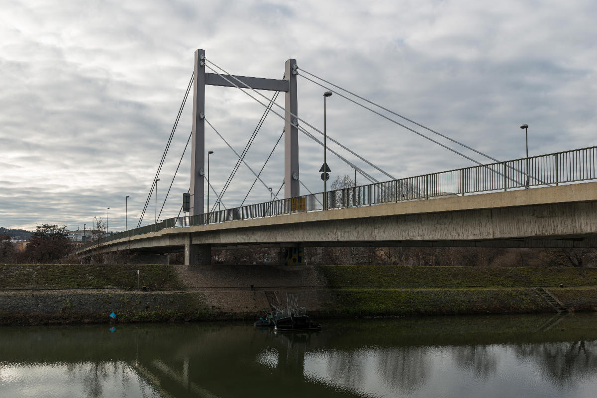 The Brücke der Deutschen Einheit, crossing the river Main in Würzburg 