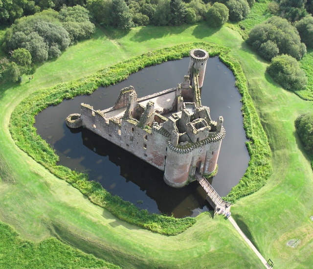 Aerial view of Caerlaverock Castle 