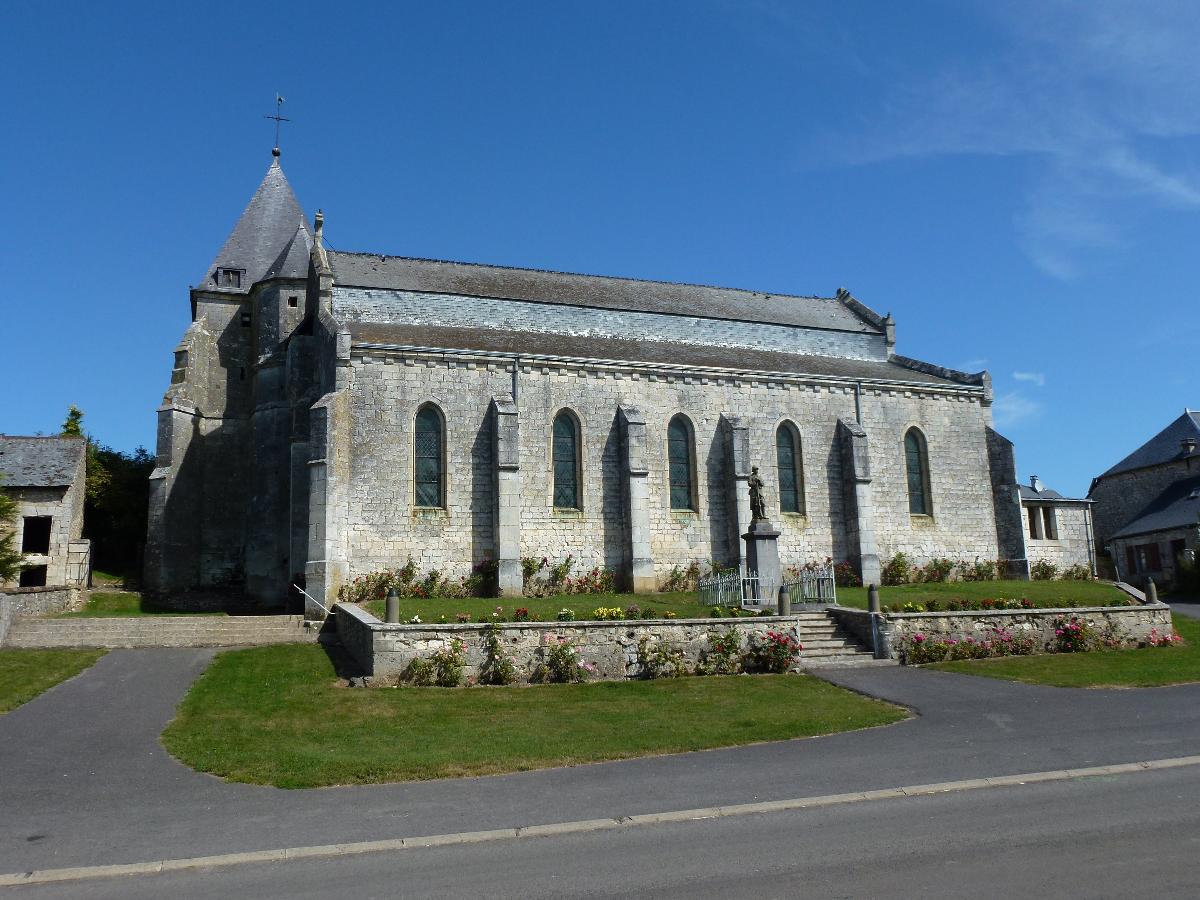 Église Saint-Rémi d'Aouste, extérieur vue du sud 