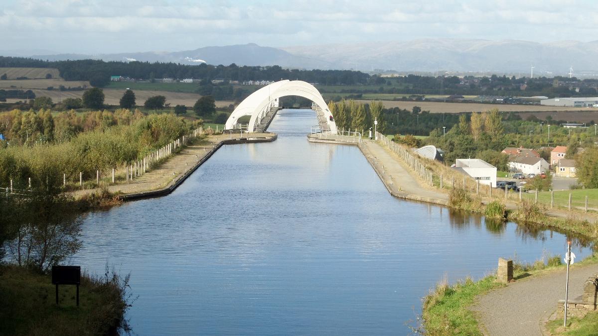 Falkirk Wheel from above the Roughcastle Tunnel, Falkirk, Scotland. 