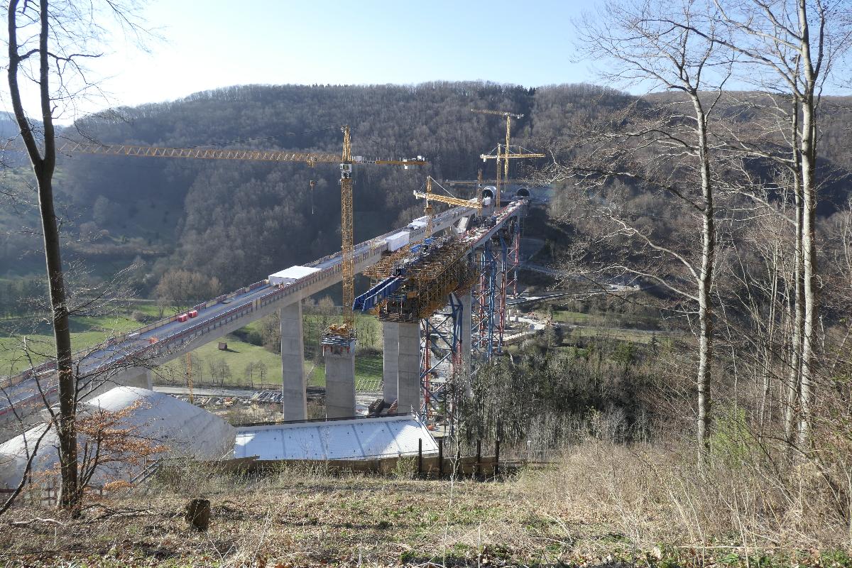 Filstalbrücke Bauzustand April 2021, aus Richtung Osten