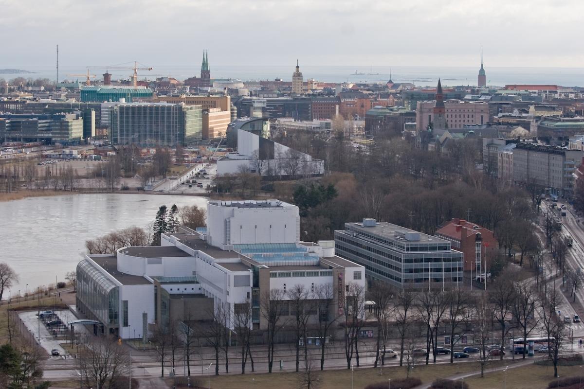 Finnish National Opera in Helsinki from the Olympic Stadion tower 