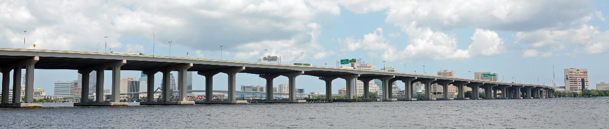The Fuller Warren Bridge over the St. Johns River in Jacksonville, Florida, U.S. 