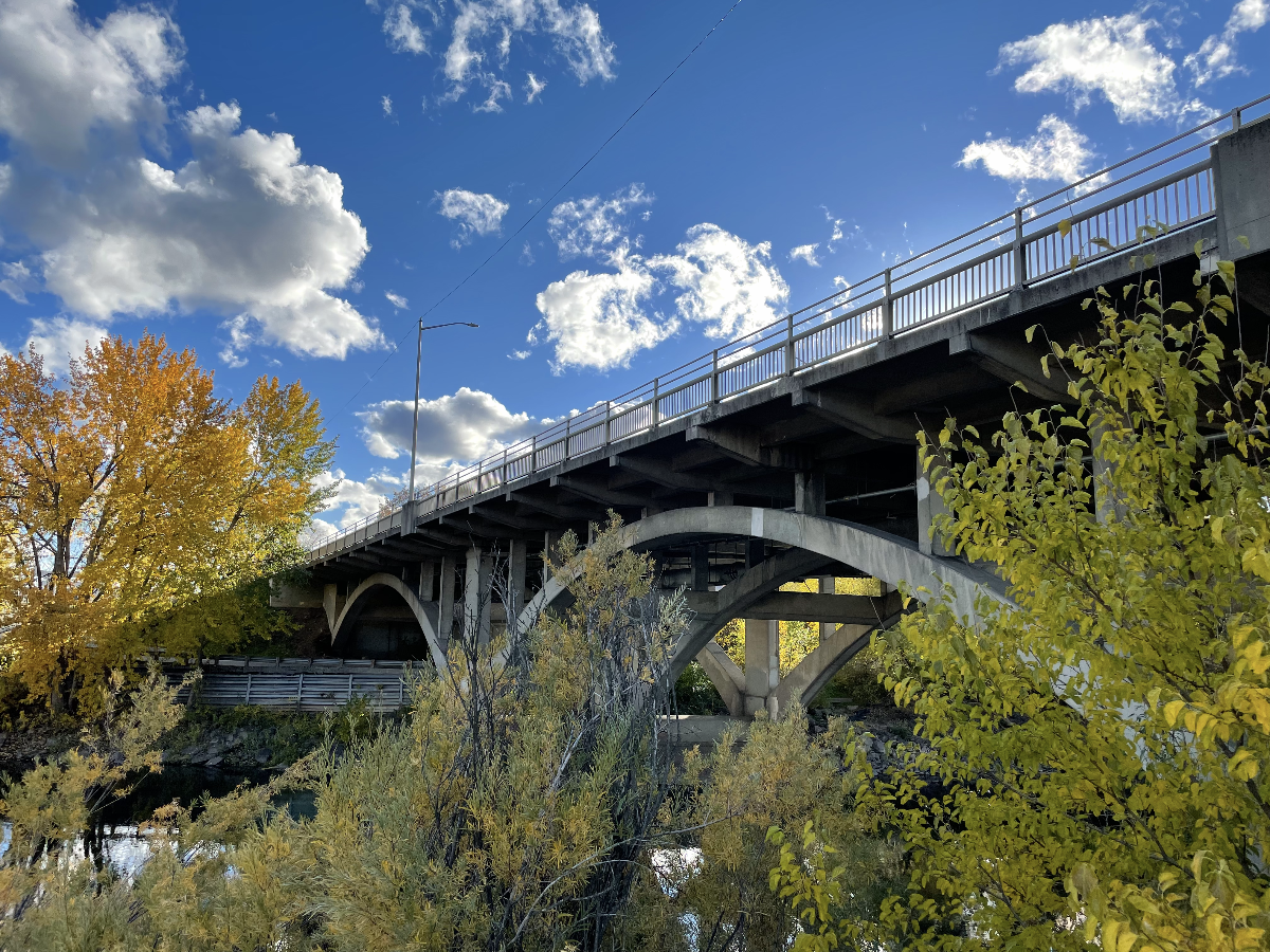 Greene Street Bridge crossing the Spokane River in Spokane, Washington 