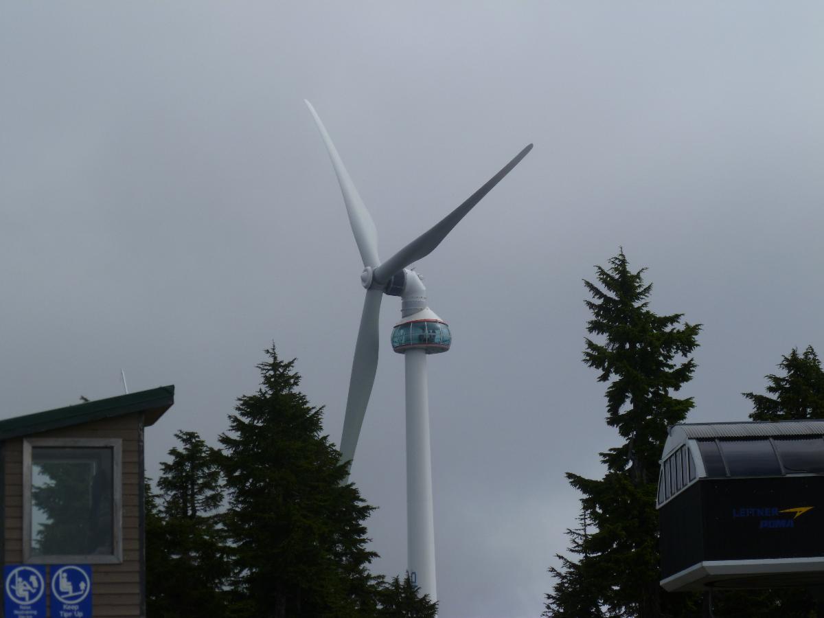 The turbine atop Grouse Mountain 