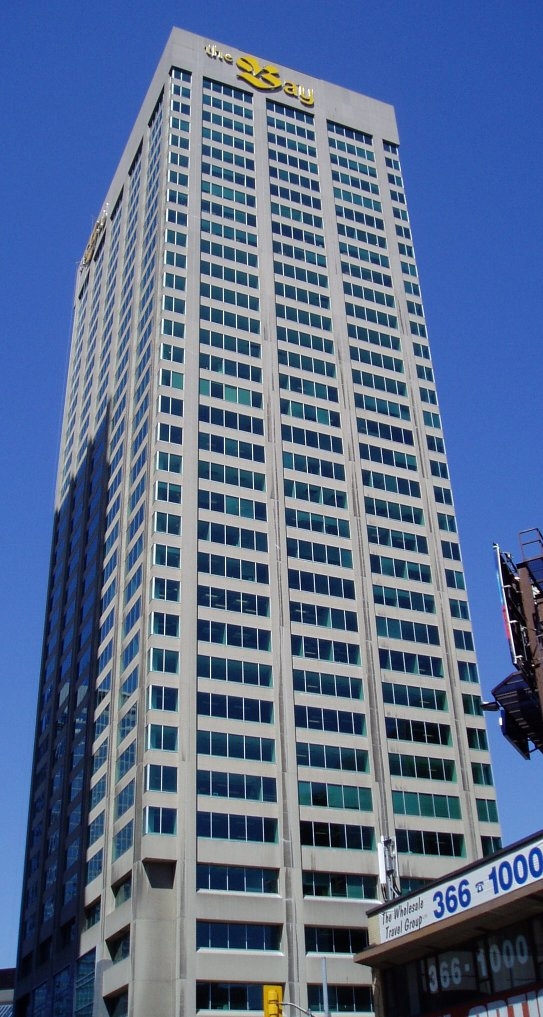 Taken by in April 2005 
The Hudson's Bay Centre Tower facing the northeast corner of Bay and Bloor Street in . The 35 floor tower was built in . 