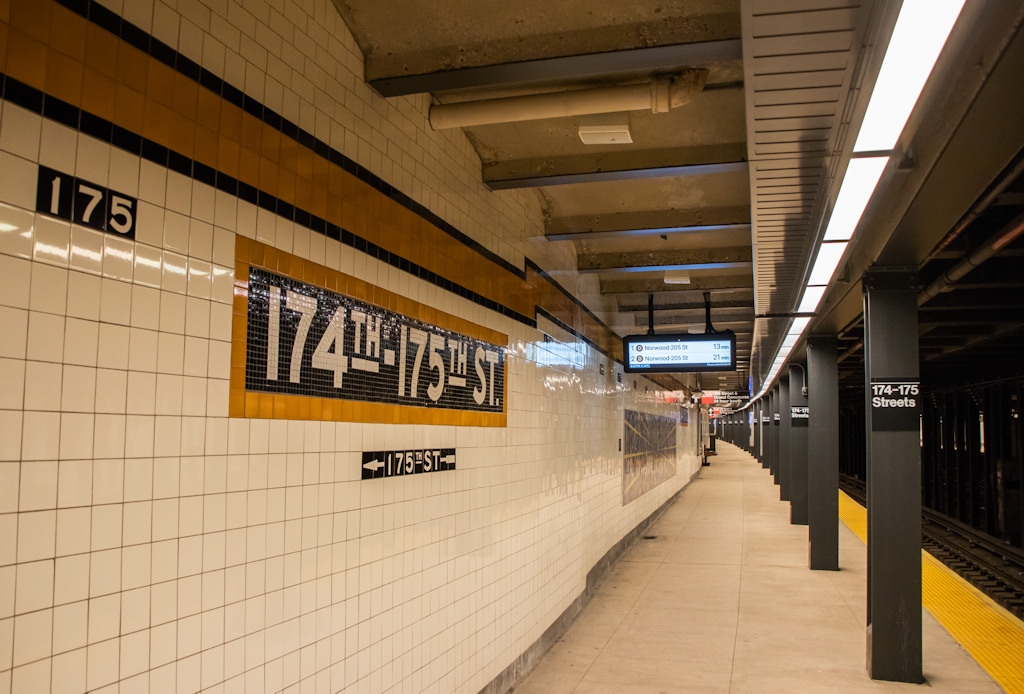 Renovated East 174th - 175th Street Street Station on the IND Grand Concourse Line 