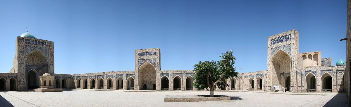 Inner courtyard of the Kalyan Mosque, part of the Po-i-Kalyan Complex in Bukhara, Uzbekistan 