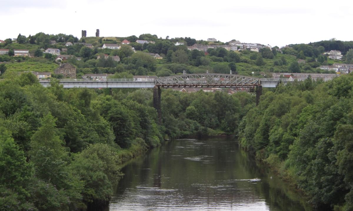 Landore Viaduct crosses the River Tawe on the outskirts of Swansea 