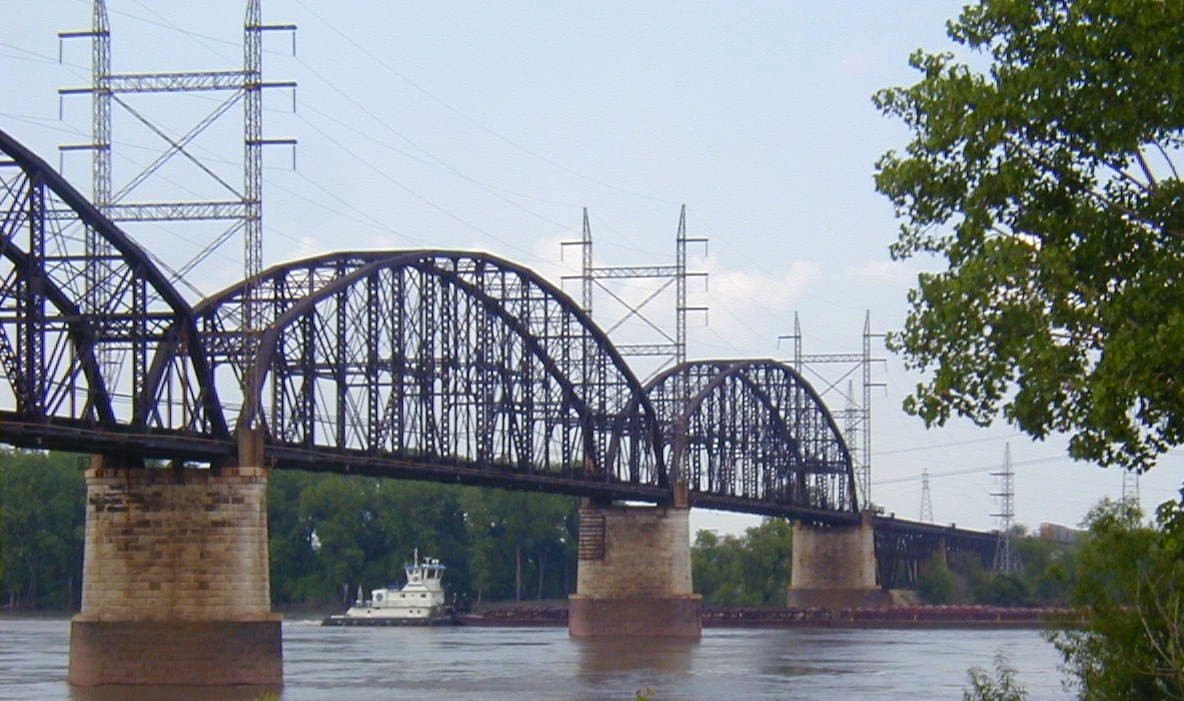 The Riverfront Trail passes under Merchants Bridge - a railroad bridge that was completed in 1890 and is still in use today. 