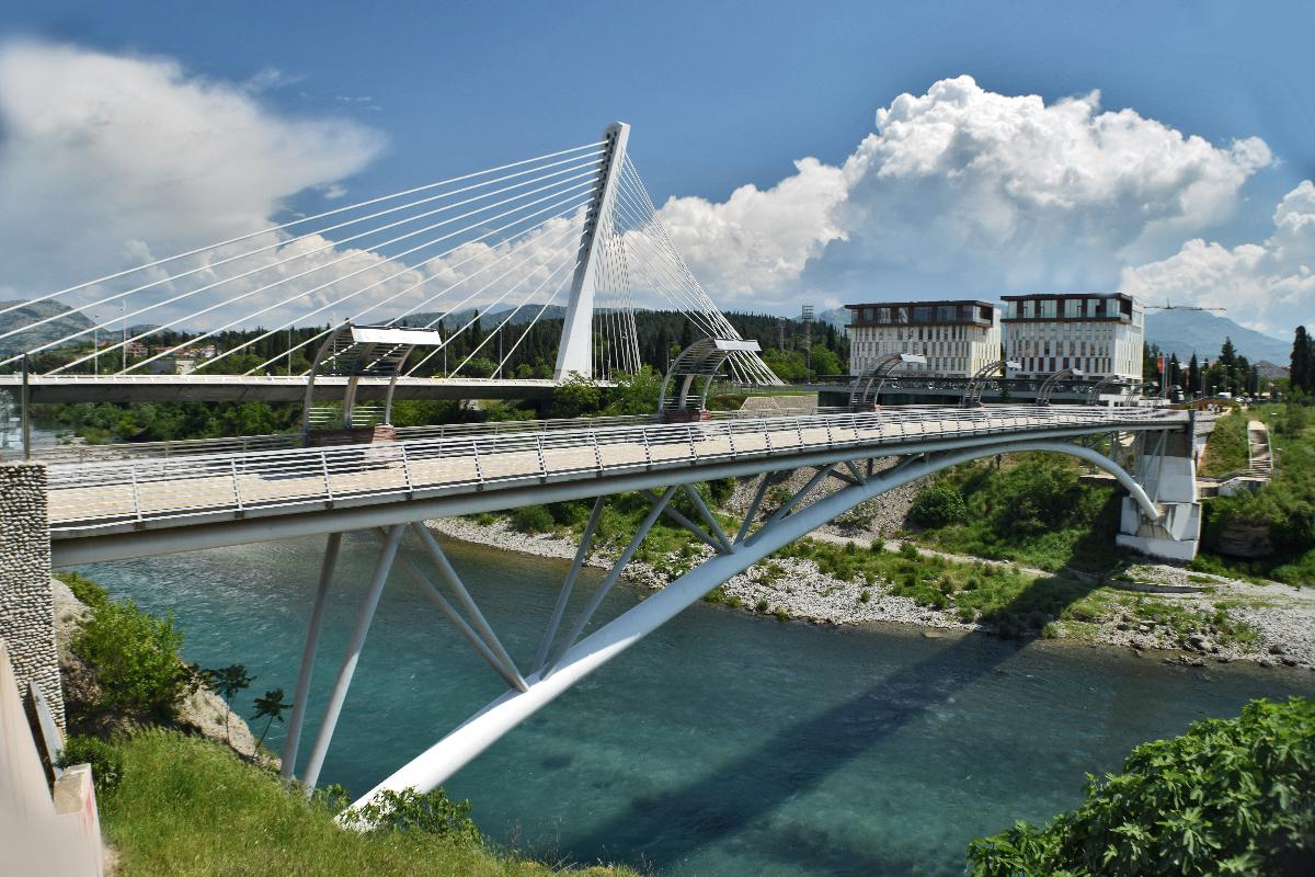 Moskovski bridge in the city center of Podgorica, Montenegro 