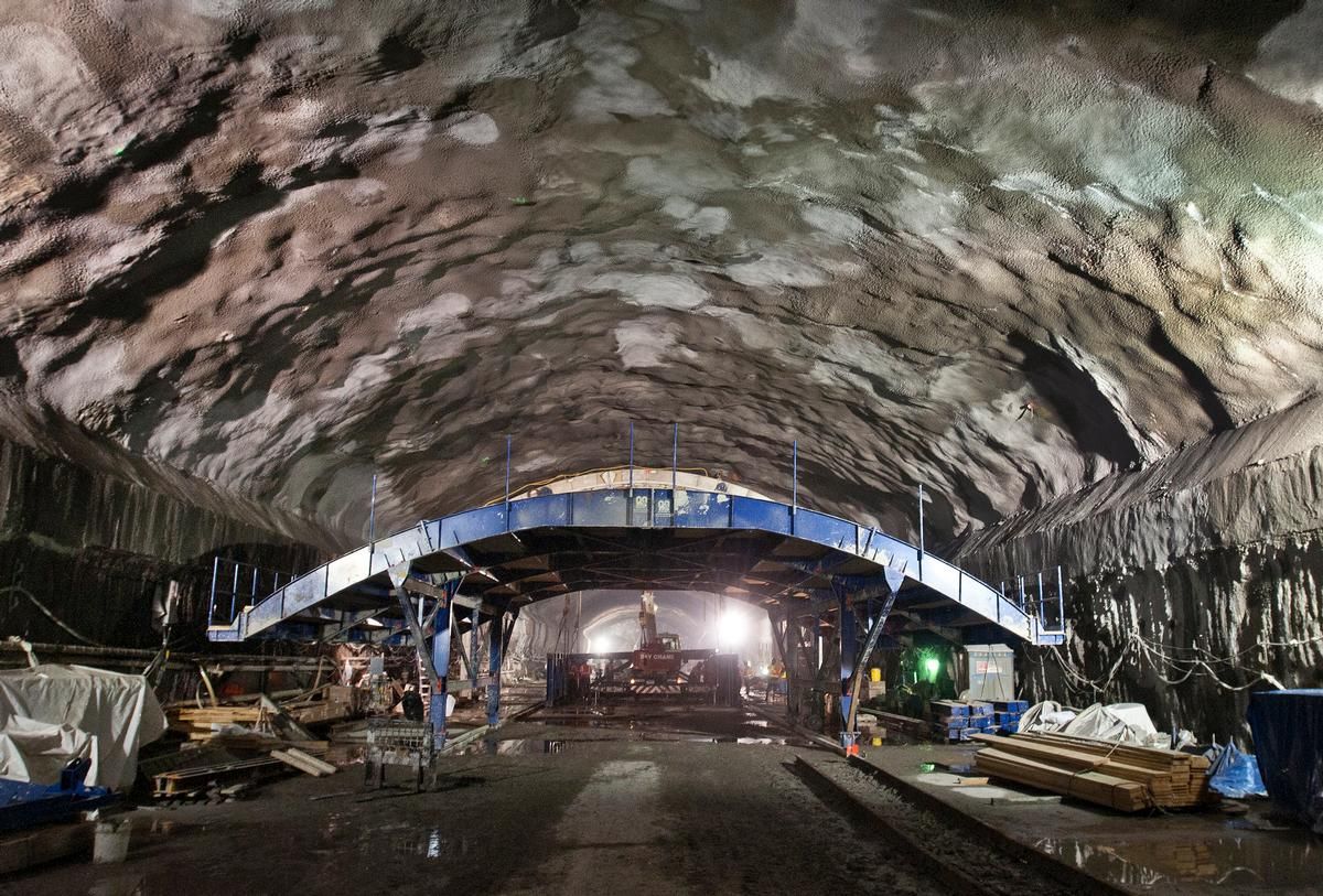 Media File No. 213076 View of construction underway on September 19, 2011 for the caverns under Grand Central Terminal, New York City, that will eventually house platforms