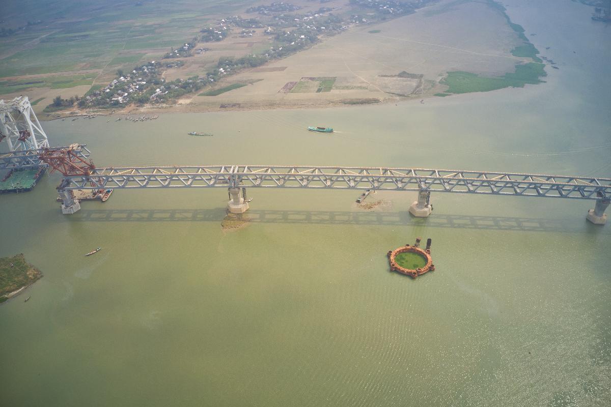 Padma Bridge, during construction period 