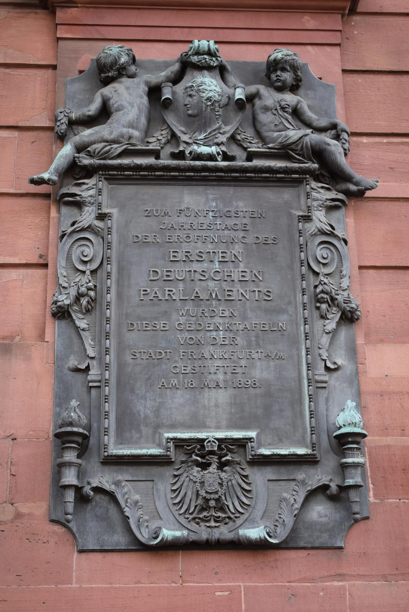 Plaque identifiant le lieu de la première assemblée nationale (Nationalversammlung) 