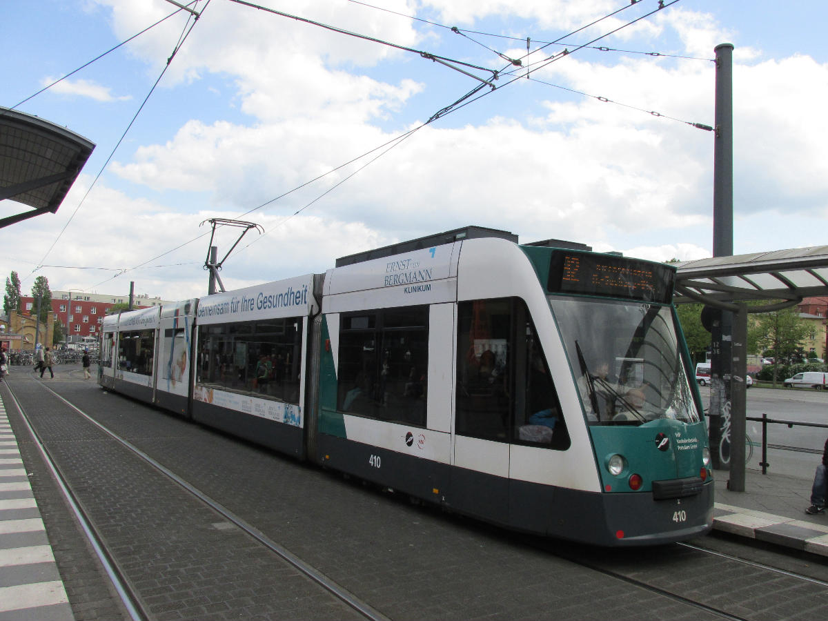 Potsdam tram at the Potsdam Hauptbahnhof, Germany. 
