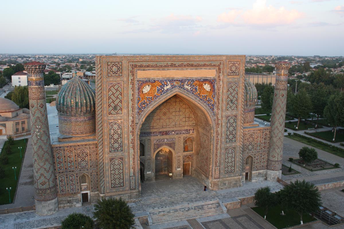 Samarkand, from Ulugbek Medressa's Minaret, Registan: Sher Dor Medressa 