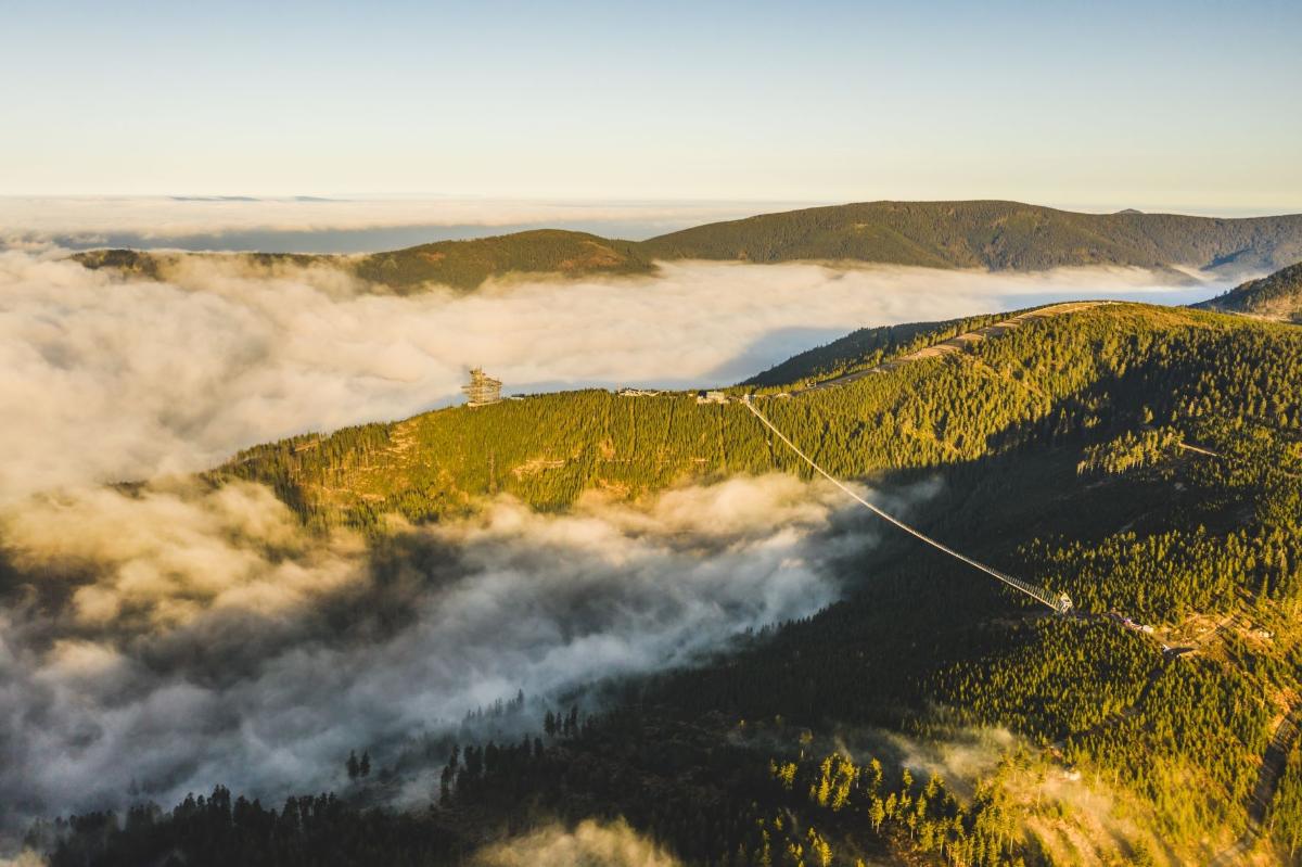 The longest suspension bridge in the world is in the Czech Republic, Dolní Morava resort 