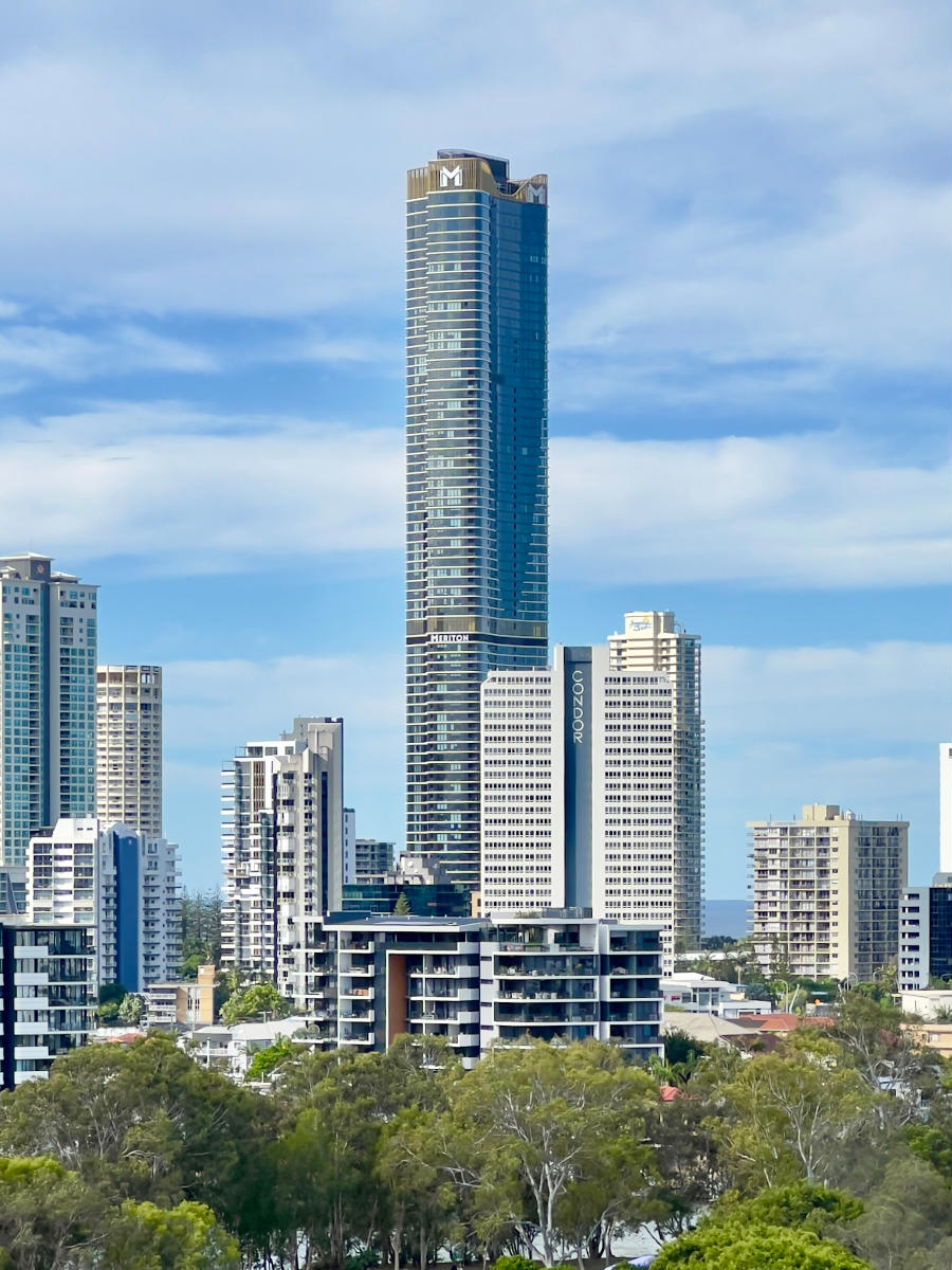 Skylines of Surfers Paradise seen from Home of the Arts, Queensland, 2023 