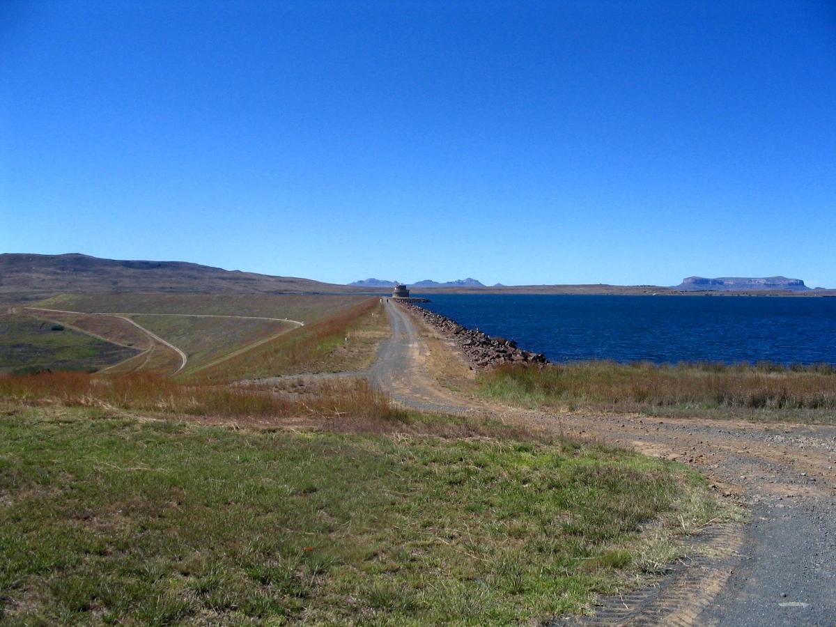 Sterkfontein Dam wall and it's outlet valve control building 