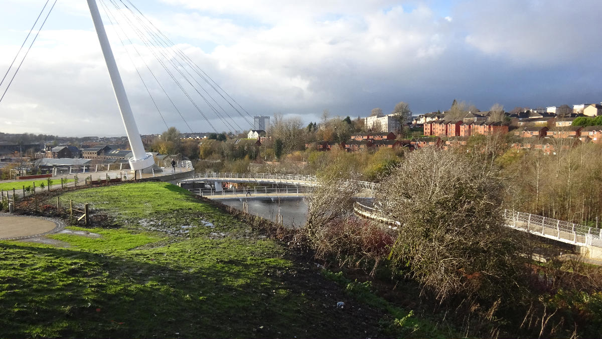 Stockingfield Junction Bridges, Forth and Clyde Canal. View north-west. Ruchill. 