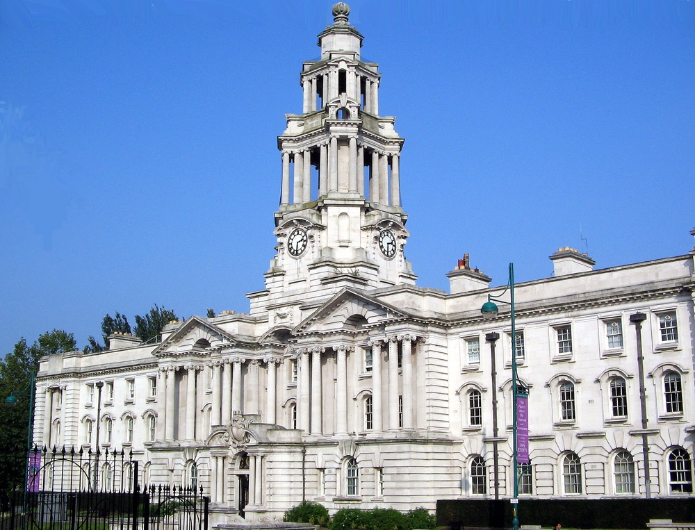 Stockport Town Hall in Stockport, Greater Manchester, England 