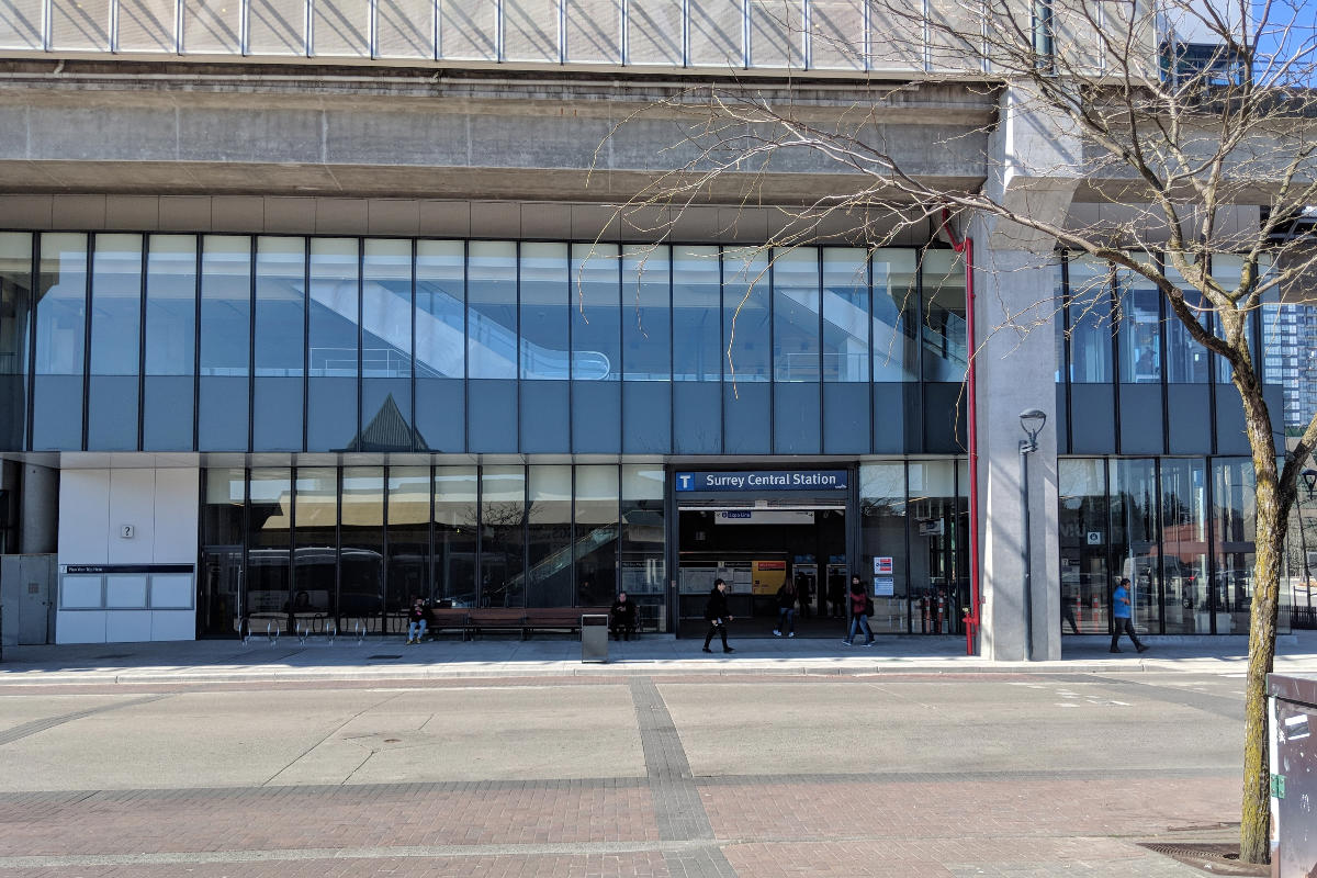 City Parkway entrance at Surrey Central's north stationhouse. 