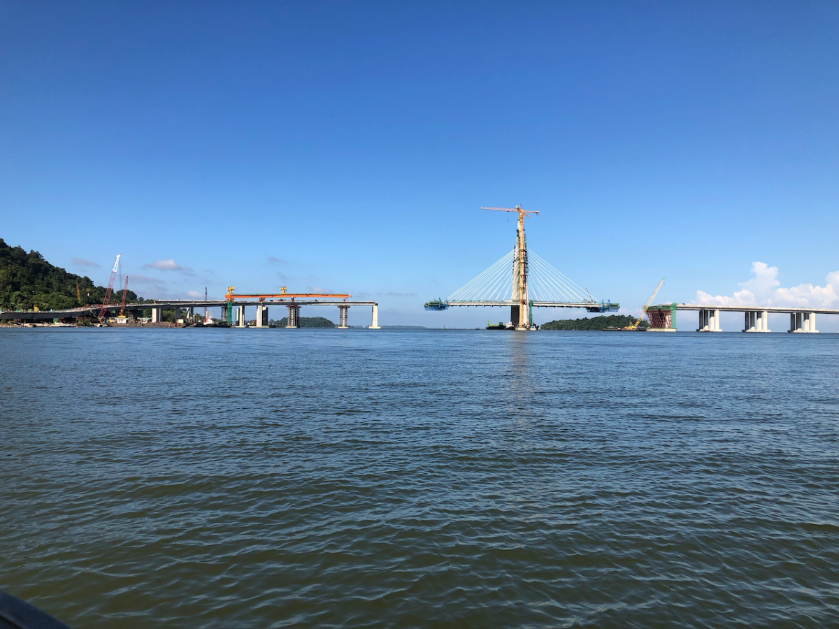 The last cable stayed sections at the Kota Batu end of the Temburong Bridge construction project Feb 2019 (8) 