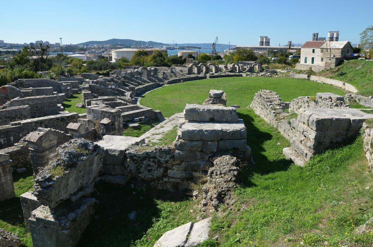 The Amphitheatre, erected in the latter half of the 2nd century AD, the fights in the arena could be watched by some 17,000 spectators, Salona 