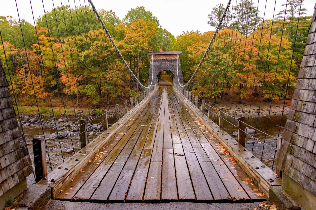 This steel suspension bridge is the only remaining wooden wire bridge in the USA. 