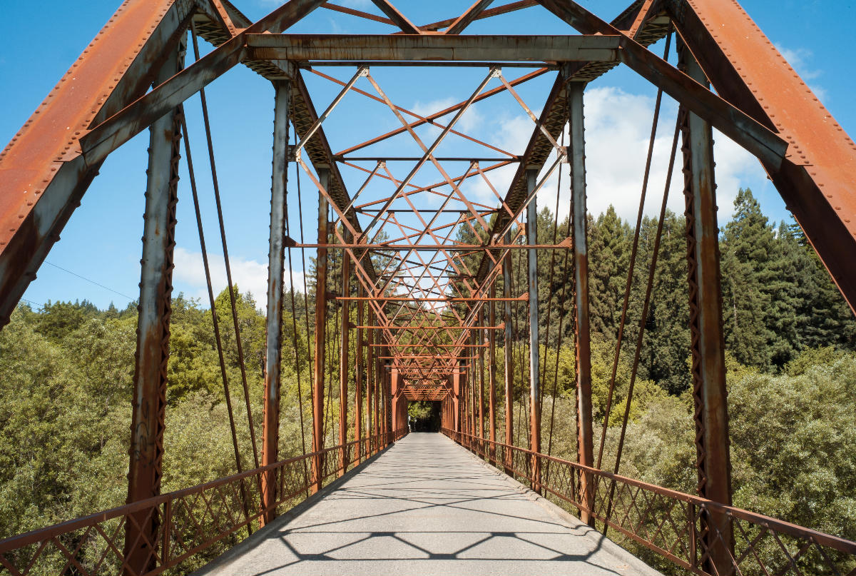 Wohler Bridge across Russian River, Sonoma County, California The bridge connects Westside Road and Eastside Road, the two main wine country roads along the Russian River. The Wohler Bridge, built in 1922, sits between Guerneville, Healdsburg and Forestville. It is one of the few remaining bridges from the 1900’s that’s still in use in California.