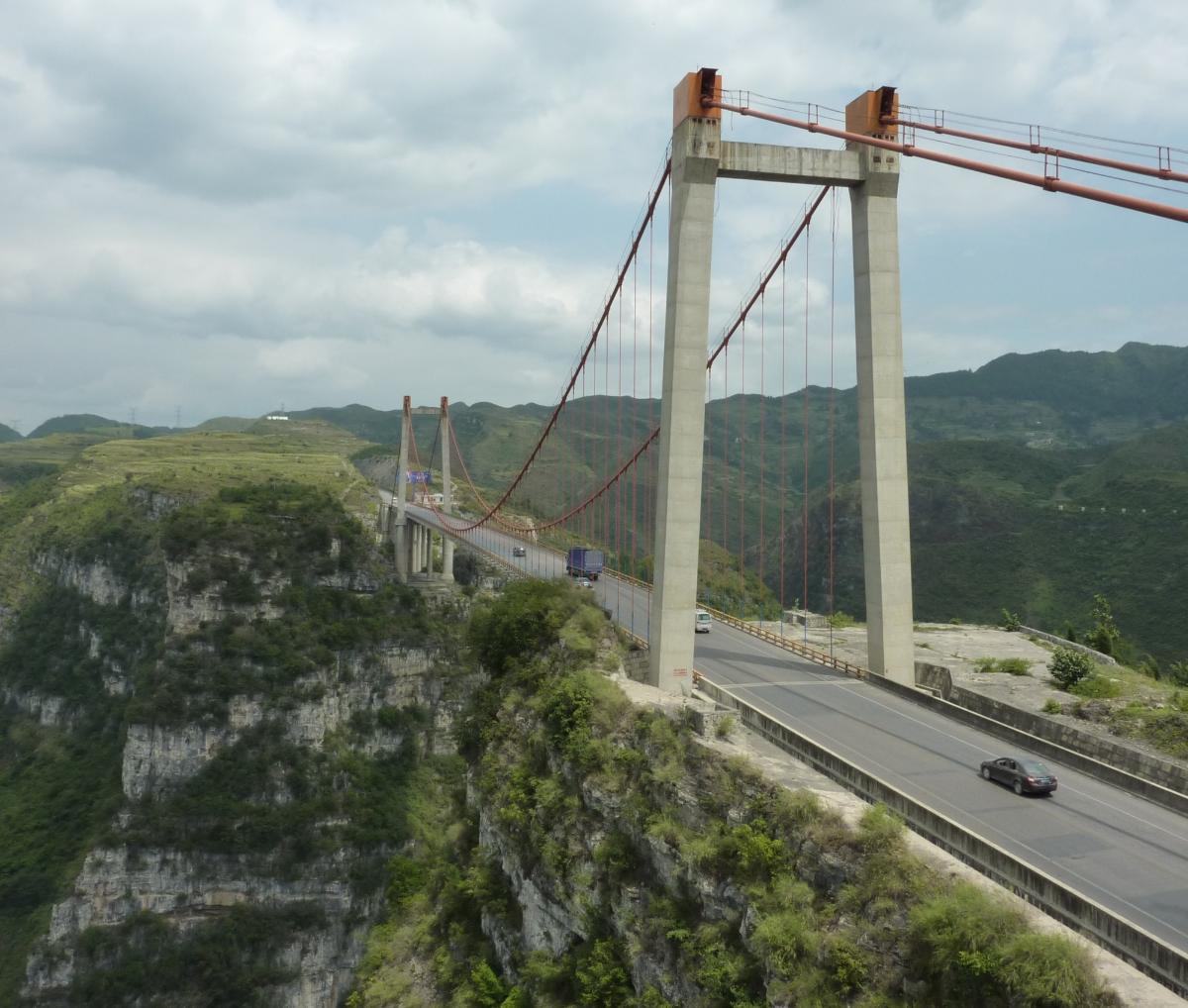 Xixi Suspension Bridge in Guizhou province, China 